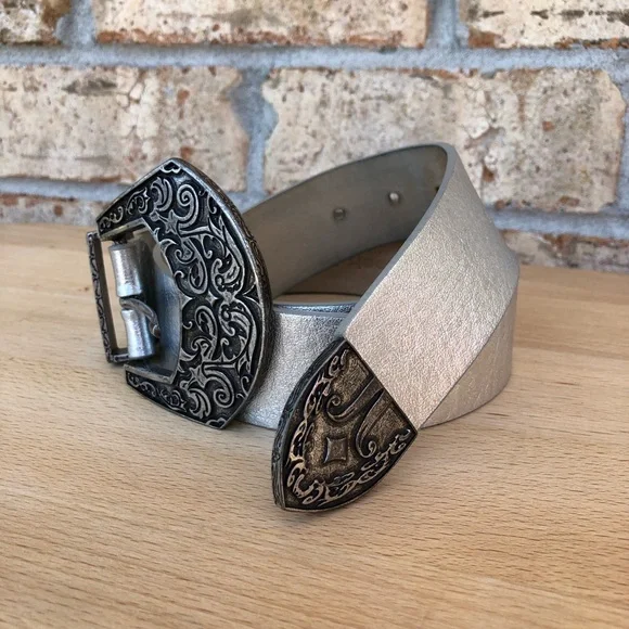 Streets Ahead Made in Usa Leather Silver Antique Silver Western Cowgirl Belt L